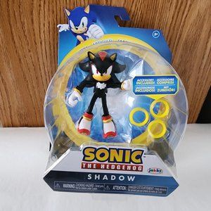 Sonic the Hedgehog Shadow 4 inch Action Figure with 3 Rings New 2022 JAKKS
